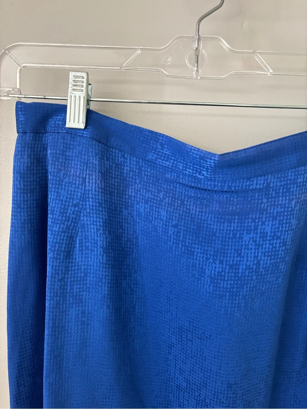 Vintage Louis Féraud 100% Silk Royal Blue Bow Blouse & Pencil Skirt Set